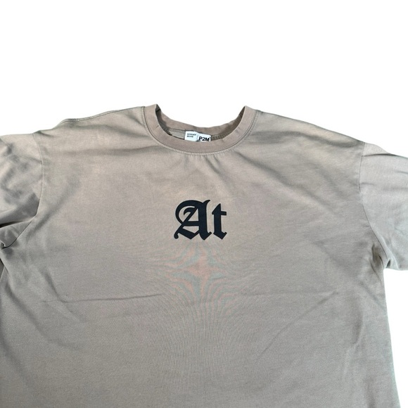 P2M Designer Brand Tan At Redemption Attempt Print Round Neck T Shirt Size Large - Picture 2 of 8